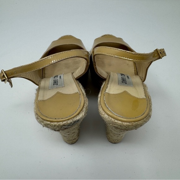 Jimmy Choo Nude Tan Espadrille Wedges - Picture 6 of 9